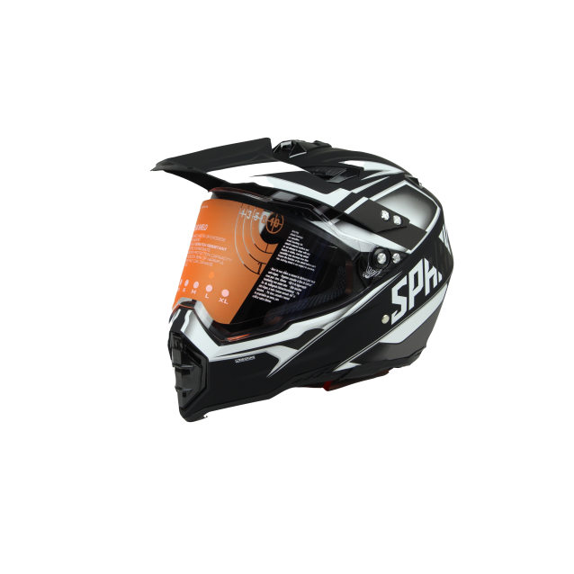 Cross helmet with glass MT128 Black / White