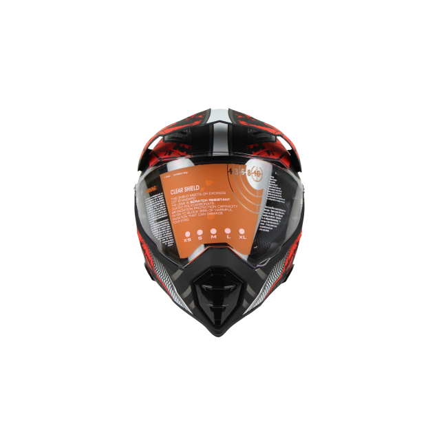 Cross helmet with glass MT128 Black / Red
