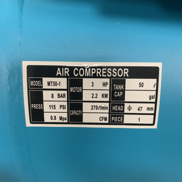 GTM gaisa kompresors 1cil / 50L 2.2KW 270l / min