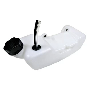 Fuel tank with stopper and hose