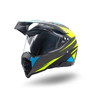 Helmet with visor "Cross 128" Blue/Yellow