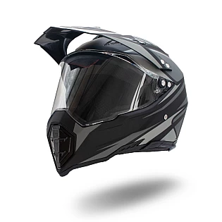 Cross 128 Helmet with Visor – Black/Grey