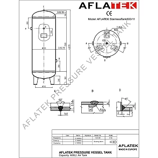 AFLATEK resiveris 600l/11 (Nerūdijančio plieno)