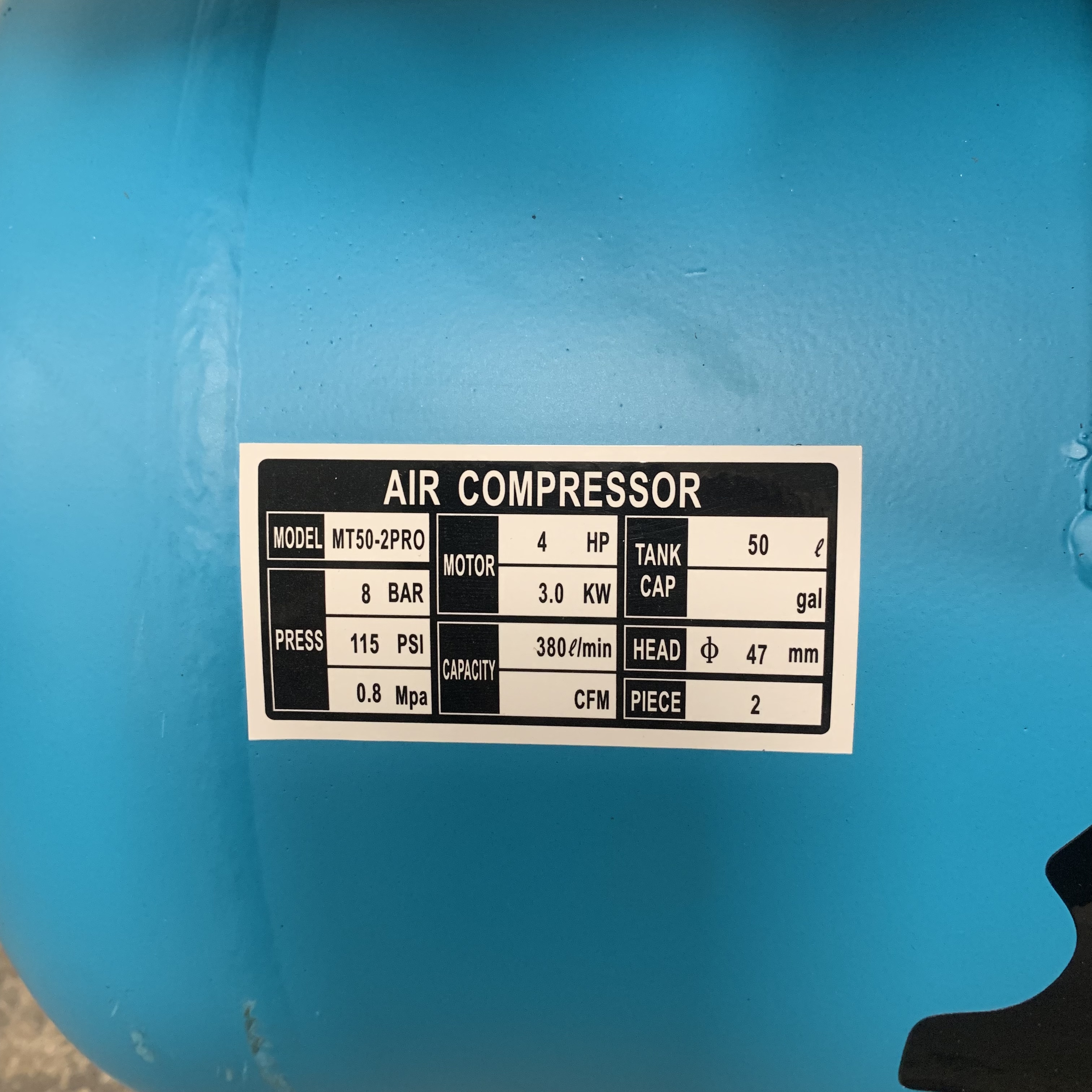 GTM PRO oro kompresorius 2cil / 50L 3kW 380 l / min