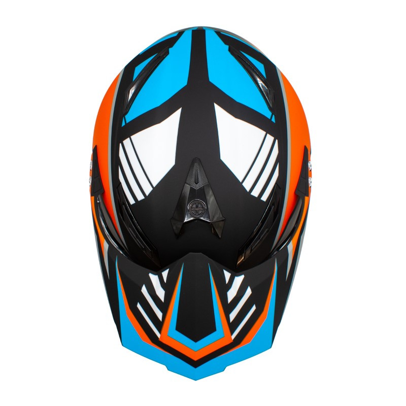 Helmet with visor "Cross 128" Blue/Orange
