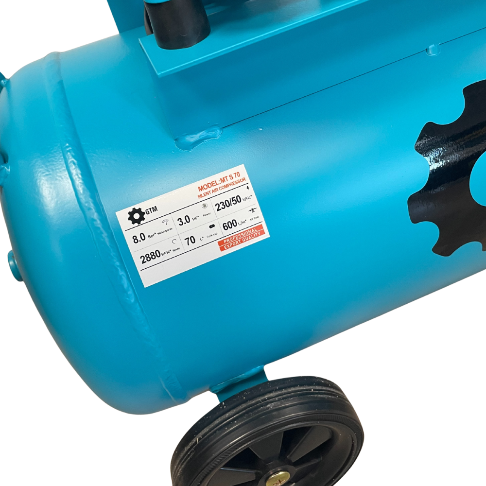 Gaisa kompresors bez eļļas GTM MT S 70L 600l / min 