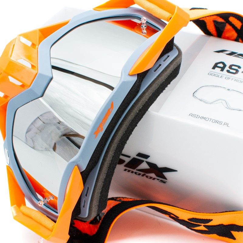 Кроссовые очки ASIX AS1 Серые/Оранжевые